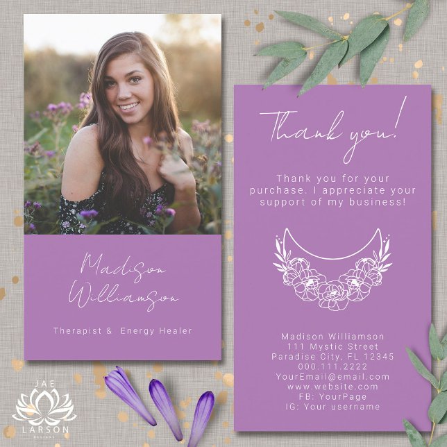 Esoterisk Psychic Modern Photo Customer Tack Visitkort (Skapare uppladdad)