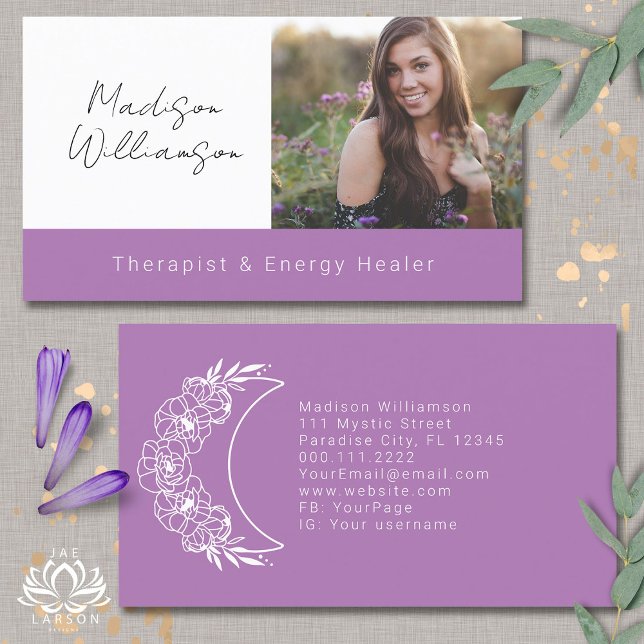 Esoterisk Psykiska energilodern Crescent Måne-foto Visitkort (Skapare uppladdad)