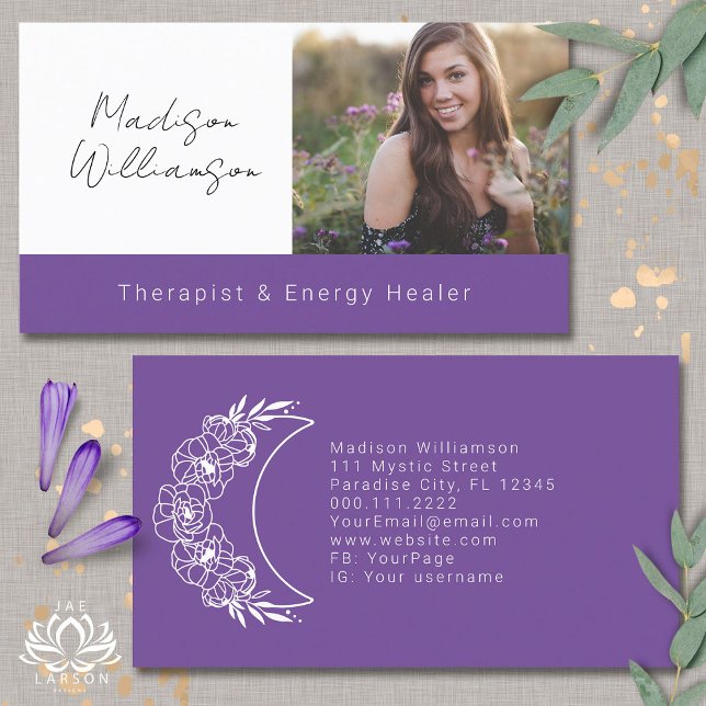 Esoterisk Psykiska energilodern Crescent Måne-foto Visitkort (Skapare uppladdad)