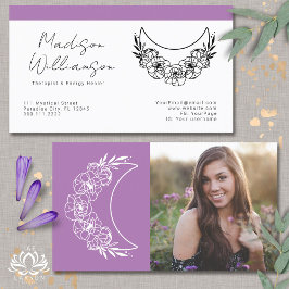 Esoterisk Psykiska energilodern Crescent Måne-foto Visitkort