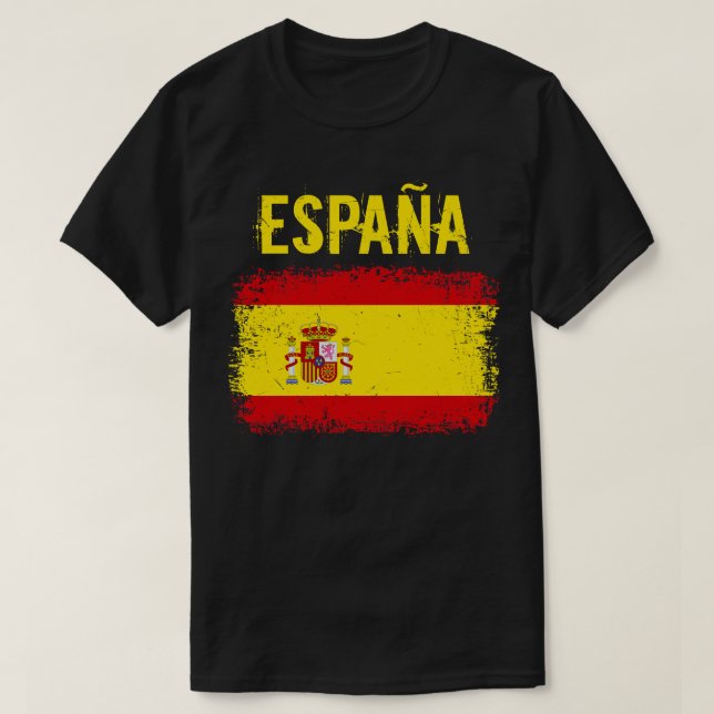 Espaa Spain Grunge Flagga T Shirt (Design framsida)