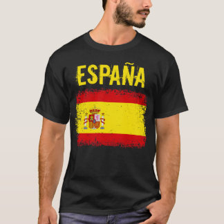 Espaa Spain Grunge Flagga T Shirt