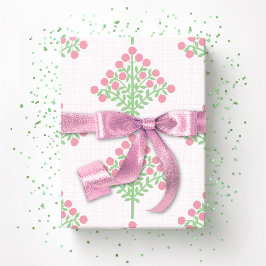 Espalierblomning i rosa och grönt presentpapper