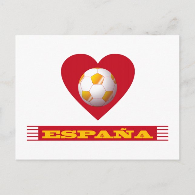 ESPAÑA Fútbol Corazón y Bufanda Brasil 2014 Vykort (Framsida)