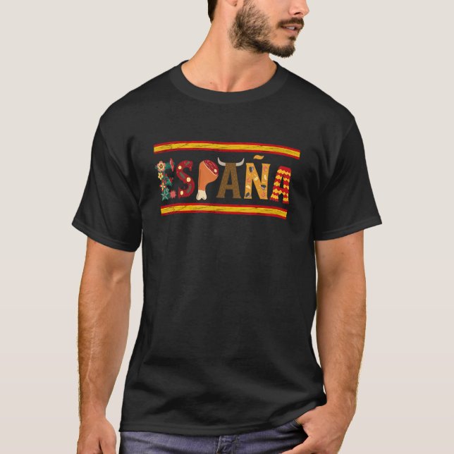 Espana Spain Flagga Fiesta Spa T Shirt (Framsida)