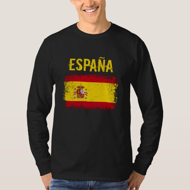 España Spain Grunge Flagga T Shirt (Framsida)