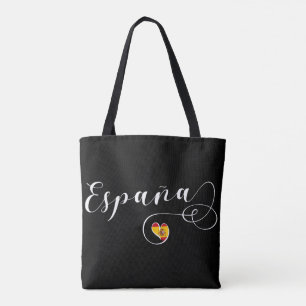 España Spanien Flagga Heart, Spanien Tygkasse