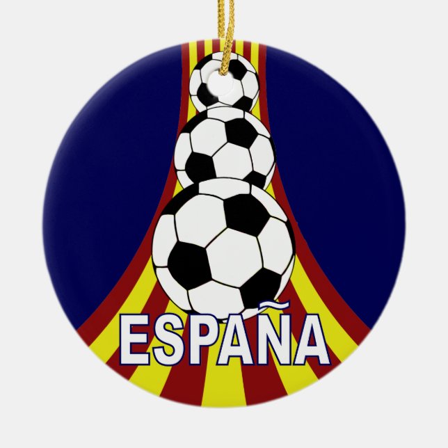Espana Spanien fotboll Fútbol Julgransprydnad Keramik (Framsidan)