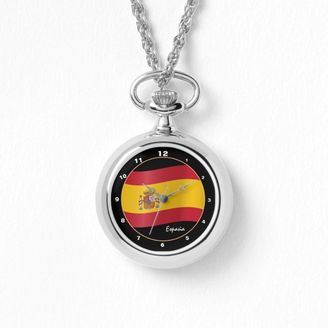España Time & Spain Flagga / Spanien Armbandsur (Framsida)