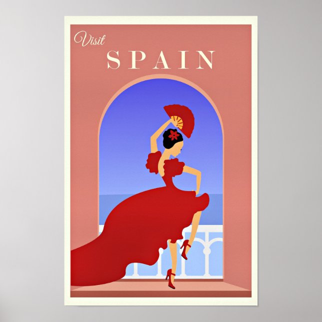 Espana Travel Poster, Flamenco Dancer, Poster (Framsidan)