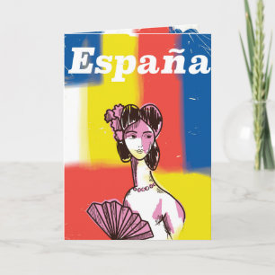 España vintage resor poster helgkort