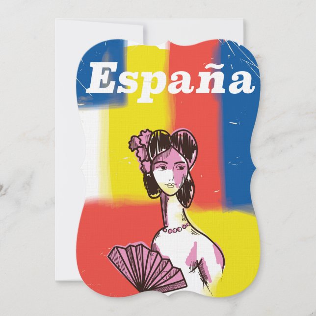 España vintage resoraffisch inbjudningar (Framsida)