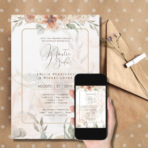 Espanol Invación de Boda Blommigt Bröllop Rustic Inbjudningar
