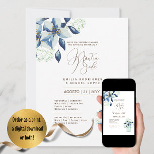 Espanol Invación de Boda Summer Blommigt Bröllop I Inbjudningar