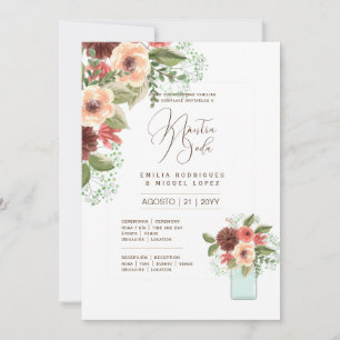 Espanol Invación de Boda Summer Blommigt Bröllop I Inbjudningar