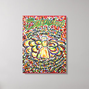 Español Serenity Prayer Angel Art Kanvastryck