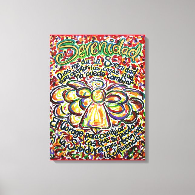 Español Serenity Prayer Angel Art Kanvastryck (Framsida)