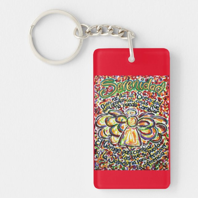 Español Serenity Prayer Angel Art Nyckelring (Framsidan)