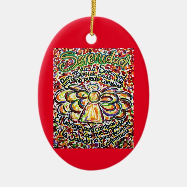 Español Serenity Prayer Angel Ornament Pendant (Framsidan)