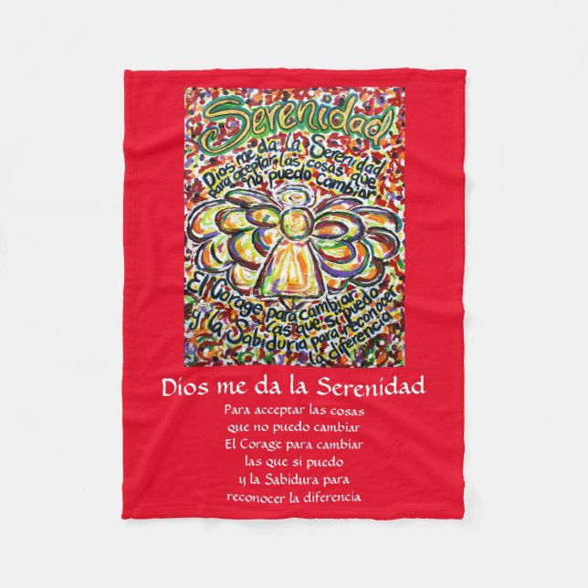 Español Serenity Prayer Dikt Angel Fleece Blanket (Framsidan)