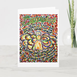 Español Service Prayer Angel Hälsning Note Card Kort