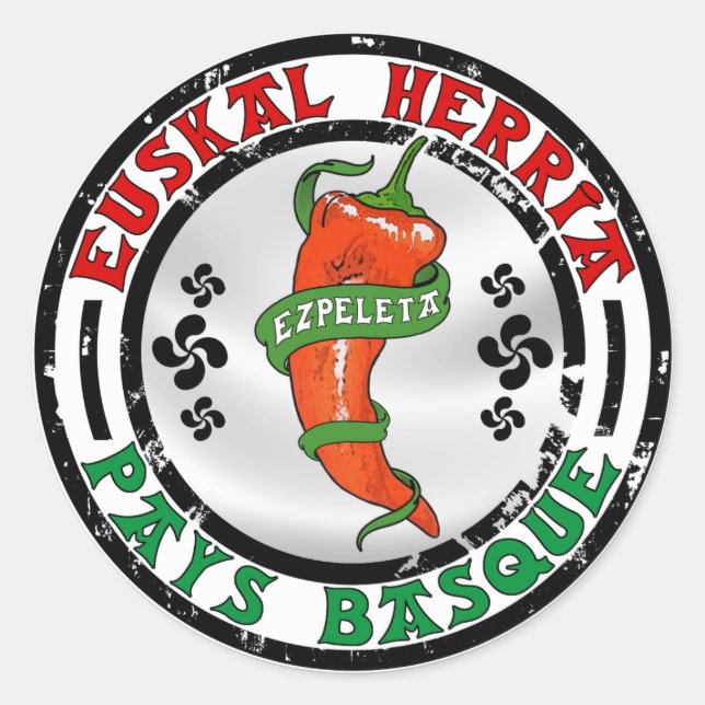 Espelette - Ezpeleta Runt Klistermärke (Framsida)