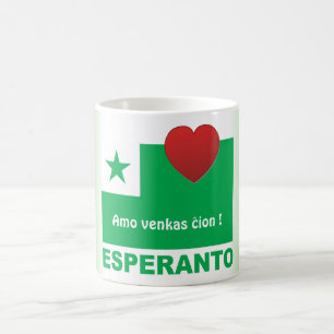 Esperanto/Amo venkas ĉ ion. Kaffemugg