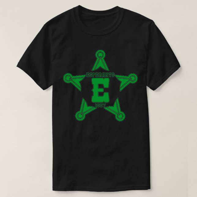 Esperanto är ett hjälpspråk i internationell t shirt (Design framsida)