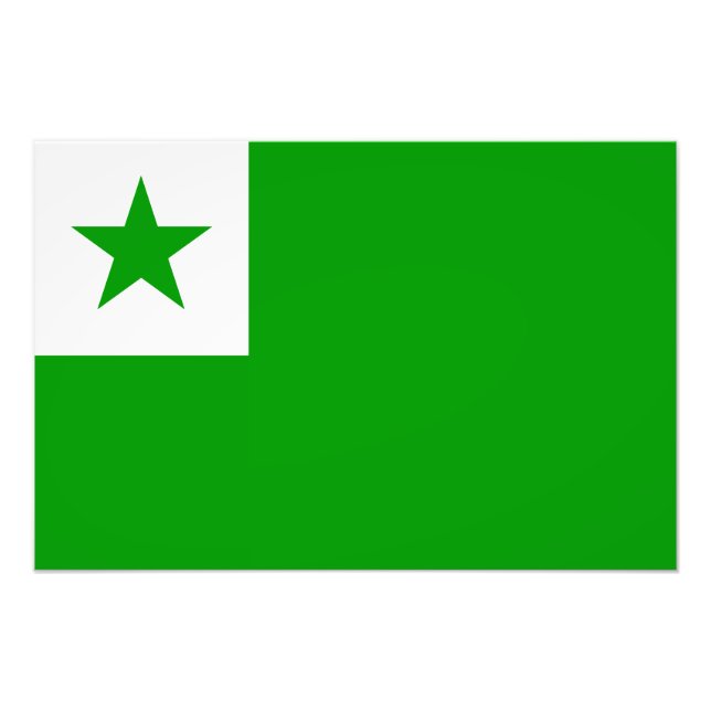 Esperanto - Esperantist Flagga Fototryck (Framsidan)
