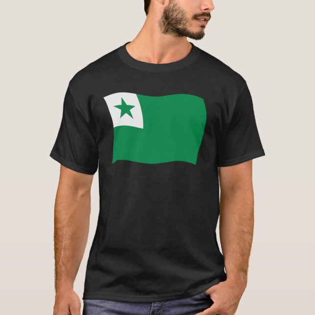 Esperanto Flagga Shirt T Shirt (Framsida)