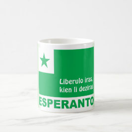 Esperanto-/"Liberulo iras, kien lideziras", Kaffemugg