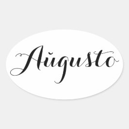 Esperanto Month Stickers - Aguilgusto (augusti) Ovalt Klistermärke