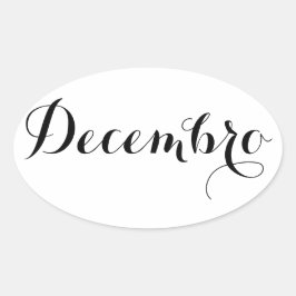 Esperanto Month Stickers - Decembro (december) Ovalt Klistermärke