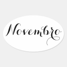 Esperanto Month Stickers - Novembro (november) Ovalt Klistermärke