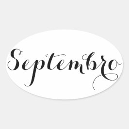 Esperanto Month Stickers - Septembro (september) Ovalt Klistermärke