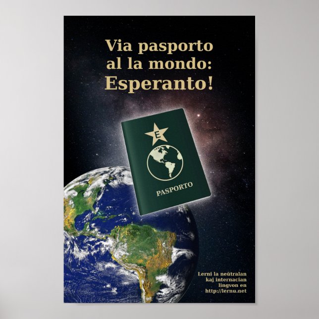 Esperanto passaporte poster (Framsidan)