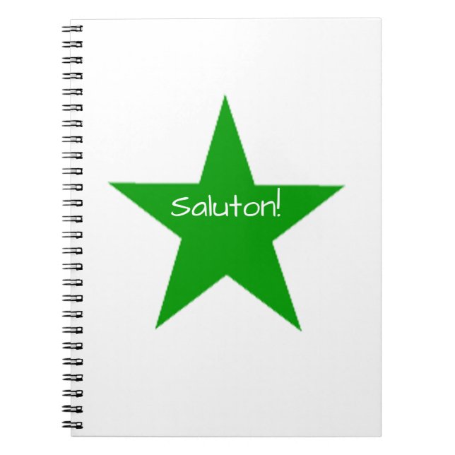 Esperanto: Saluton Anteckningsbok (Framsidan)