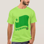 esperanto vågigt flagga text och zamenhof, t shirt<br><div class="desc">Esperanto vågigt flagga text och spesmilo-mynt med Zamenhof på ena sidan,  T-Shirt.</div>