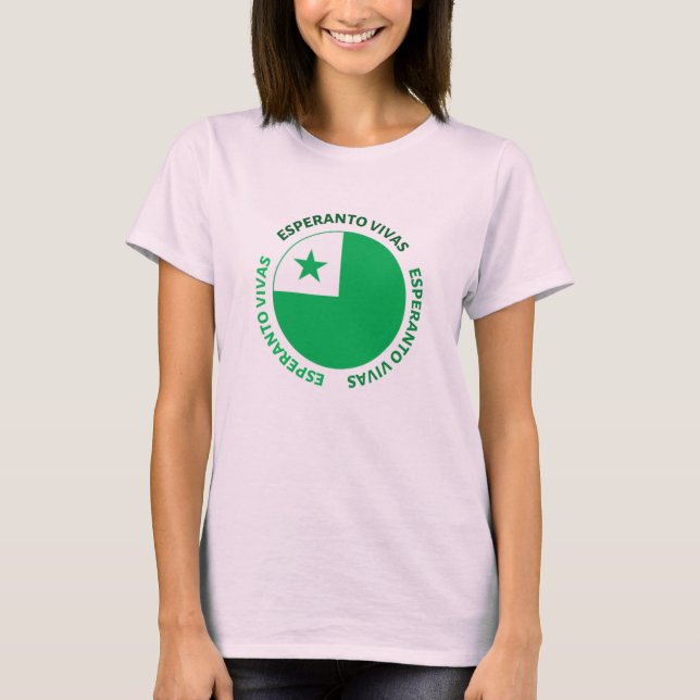 Esperanto vivas/livstids design med ord art T-Shir T Shirt (Framsida)