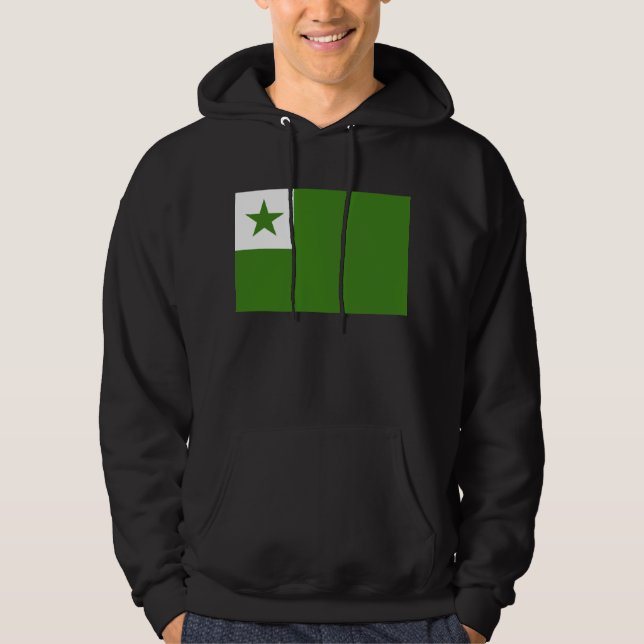 EsperantoHoodie Sweatshirt Med Luva (Framsida)