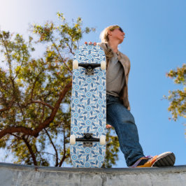 Espiral Floral Azul Mini Skateboard Bräda 18,5 Cm