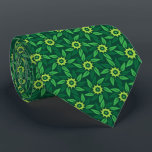 Espiral Floral Verde Slips<br><div class="desc">Patrón floral inspirado en la naturaleza. Flores geométricas en una bonita corbata, que dará a tu look un toque elegante y único.</div>