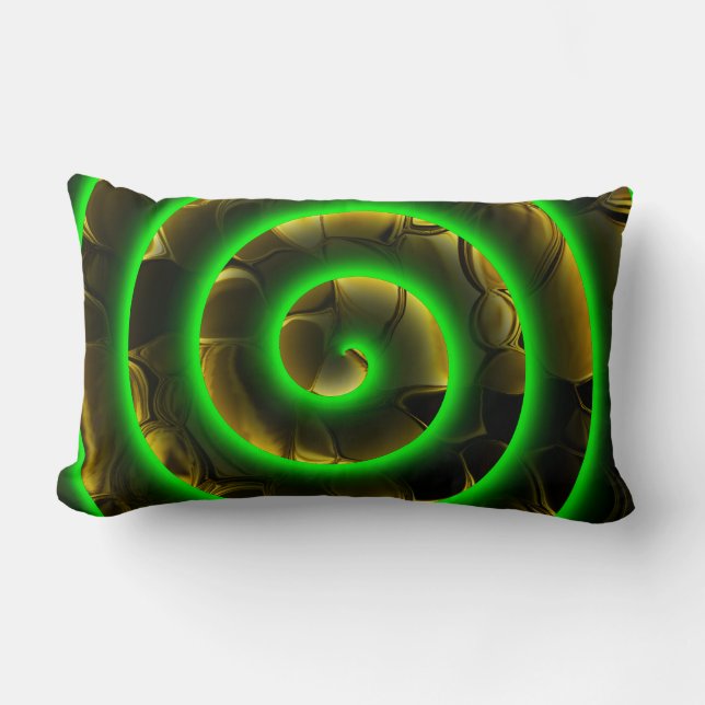 Espiral verde sobre imagem, ilusão de profundidade lumbarkudde (Framsida)