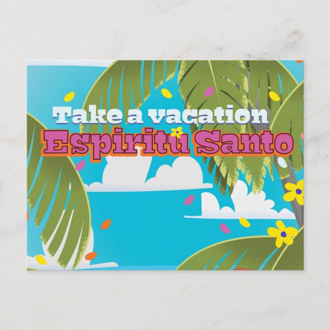 Espiritu Santo-semesteraffisch. Vykort (Framsida)