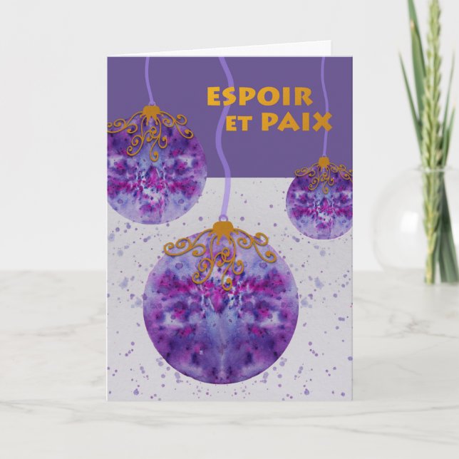 Espoir et Paix, hopp och fred, fransk jul Kort (Framsida)