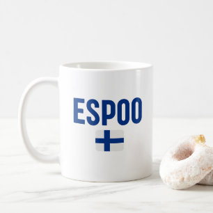 ESPOO Finland Flagga Kaffemugg