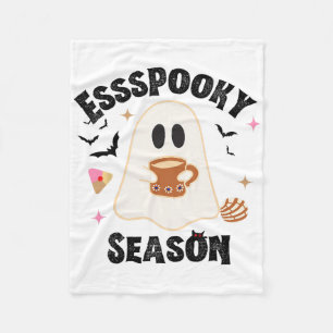 Espooky Season Funny Ghost Groovy Retro Halloween Fleecefilt