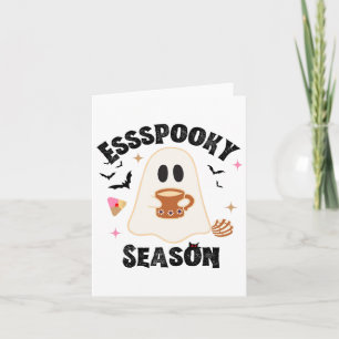 Espooky Season Funny Ghost Groovy Retro Halloween Kort