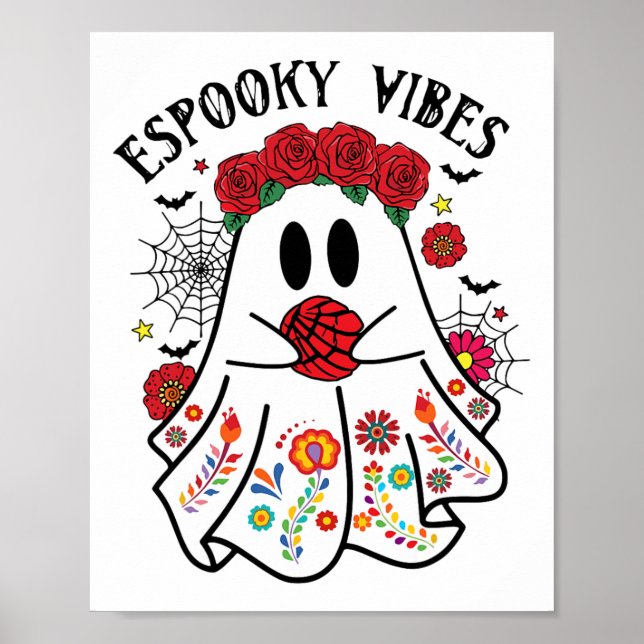Espooky Vibes Halloween Ghost Mexican Concha Spook Poster (Framsidan)