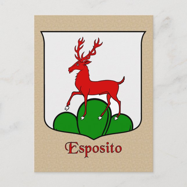 Esposito Family Heraldic Shield Vykort (Framsida)
